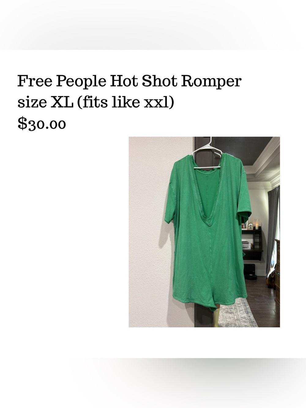 Free People Emerald Deep V-Neck Tunic Top
